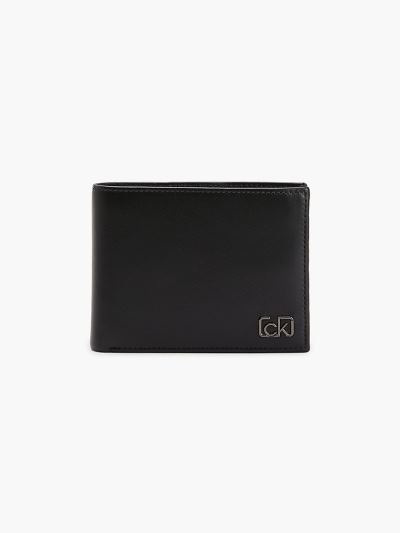 Calvin Klein Táskák & Kiegészítők HU603865 | Calvin Klein Bőr Flap Billfold Férfi Pénztárca Fekete